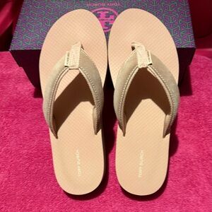 Tory Burch Tan Flip Flops